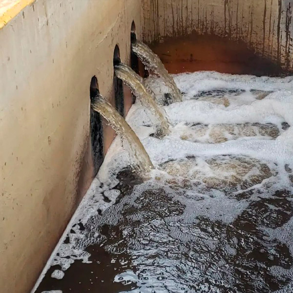 Proceso de descarga y tratamiento de efluentes industriales