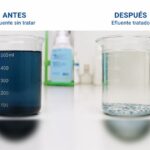 Comparacion de efluente antes y despues del tratamiento