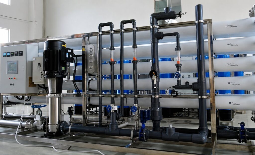 Sistema de membranas de osmosis inversa en planta